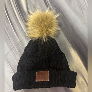 Love your melon black beanie with detachable Pom Pom